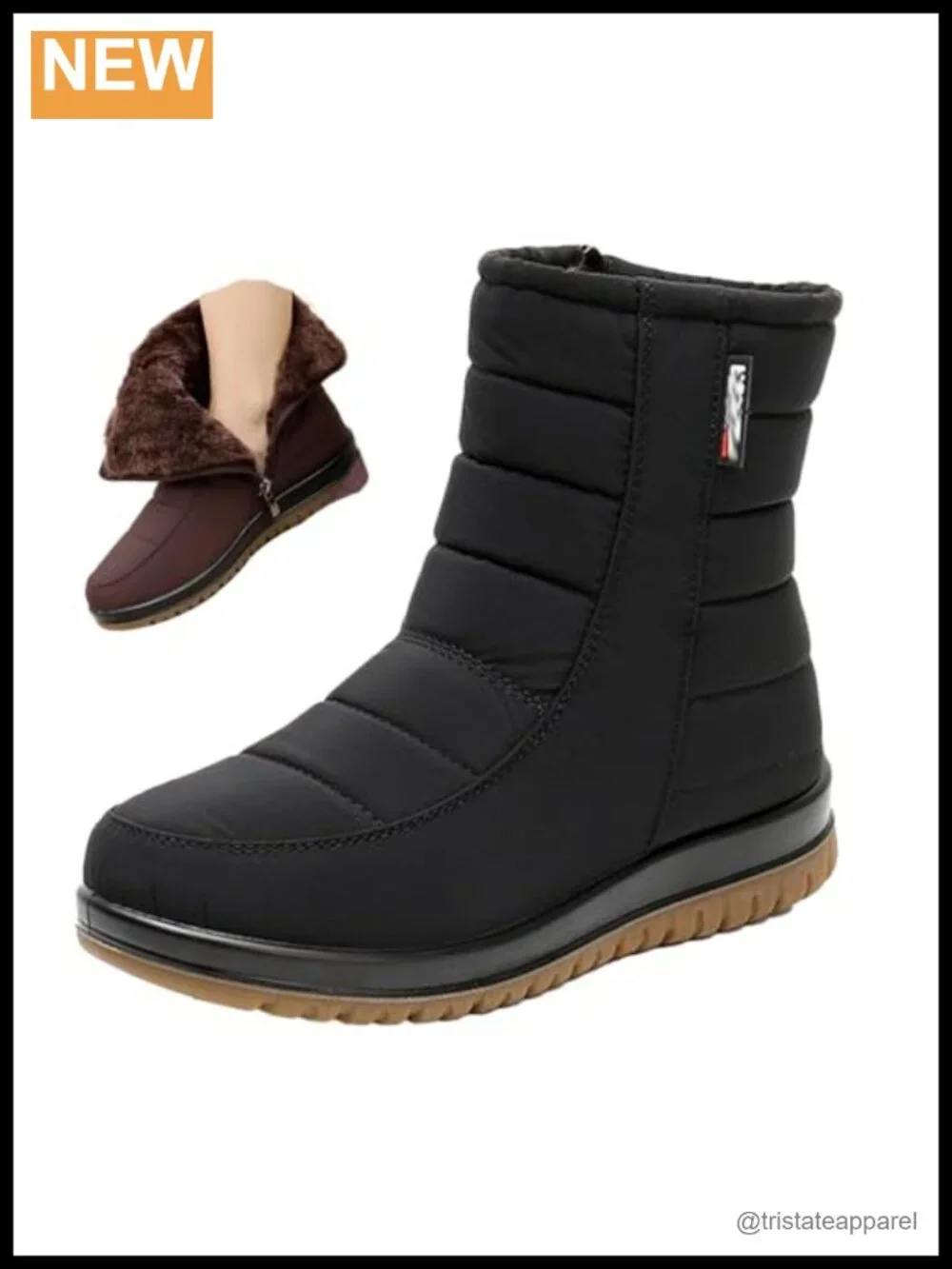 Women's Waterproof Snow Boots Faux Fur Lined Non-Slip Winter Ankle Booties